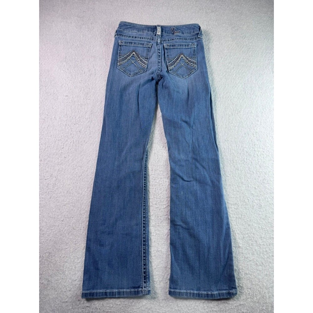 Ariat REAL DENIM Girls Size 10 Bootcut Jeans Medium Wash Stretch Embroidered
